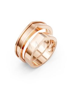 Nhẫn Cưới Collab Ceramic – H77 vàng hồng Rose Gold họa tiết ấn tượng, cá tính