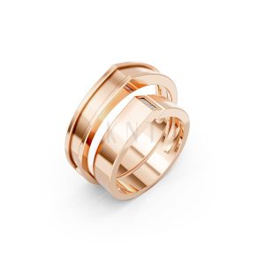 Nhẫn Cưới Collab Ceramic – H77 vàng hồng Rose Gold họa tiết ấn tượng, cá tính