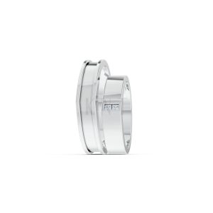 Nhẫn Cưới Collab Ceramic – H77 vàng trắng White Gold kiểu dáng cá tính, hiện đại