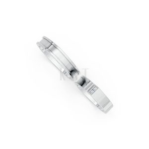 Nhẫn Cưới Collab Ceramic – H77 vàng trắng White Gold vàng sáng, đường nét sắc sảo, tinh tế