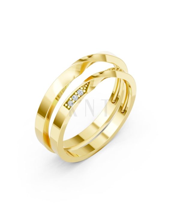 Nhẫn cưới H90 Vàng Gold thiết kế tinh tế, sang trọng