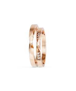 Nhẫn cưới H90 vàng hồng Rose Gold vàng đẹp, kiểu dáng trẻ trung, độc đáo
