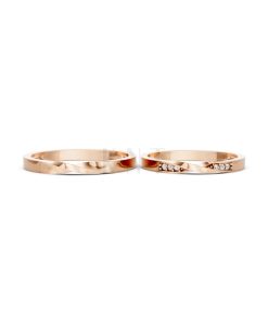 Nhẫn cưới H90 vàng hồng Rose Gold phong cách trẻ trung, nổi bật