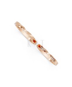 Nhẫn cưới H90 vàng hồng Rose Gold thiết kế đối xứng, phong cách, ấn tượng