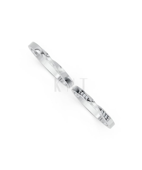 Nhẫn cưới H90 vàng trắng White Gold thiết kế trẻ trung, hiện đại