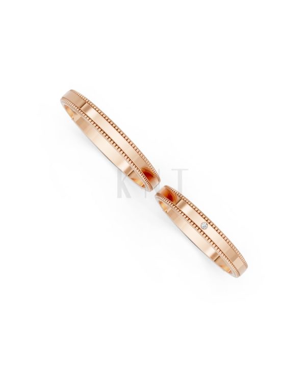 Nhẫn cưới H95 vàng hồng Rose Gold phong cách trẻ trung, nổi bật