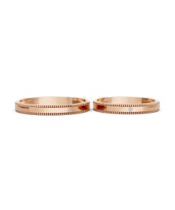 Nhẫn cưới H95 vàng hồng Rose Gold thiết kế đối xứng, phong cách, ấn tượng