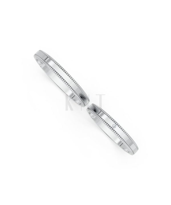 Nhẫn cưới H95 vàng trắng White Gold kiểu dáng cá tính, hiện đại