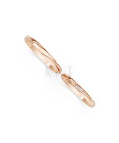 Nhẫn cưới H98 vàng hồng Rose Gold phong cách trẻ trung, nổi bật