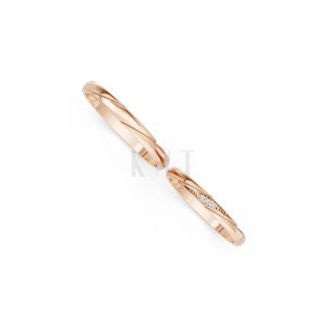 Nhẫn cưới H98 vàng hồng Rose Gold phong cách trẻ trung, nổi bật