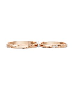 Nhẫn cưới H98 vàng hồng Rose Gold thiết kế đối xứng, phong cách, ấn tượng