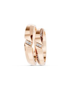 Nhẫn cưới K21 vàng hồng Rose Gold phong cách trẻ trung, nổi bật