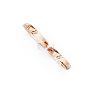 Nhẫn cưới K21 vàng hồng Rose Gold thiết kế đối xứng, phong cách, ấn tượng