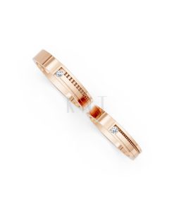 Nhẫn cưới K22 vàng hồng Rose Gold vàng đẹp, kiểu dáng trẻ trung, độc đáo