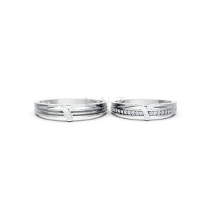 Nhẫn cưới K23 vàng trắng White Gold thiết kế trẻ trung, hiện đại