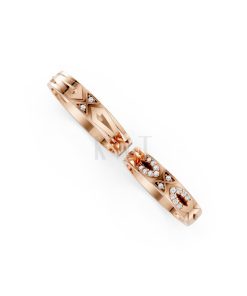 NHẪN CƯỚI K25 vàng hồng Rose Gold vàng đẹp, kiểu dáng trẻ trung, độc đáo