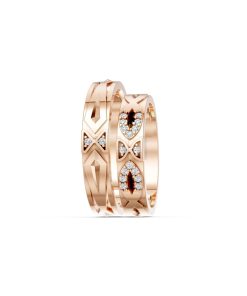 NHẪN CƯỚI K25 vàng hồng Rose Gold phong cách trẻ trung, nổi bật