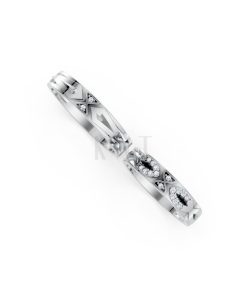 NHẪN CƯỚI K25 vàng trắng White Gold vàng sáng, đường nét sắc sảo, tinh tế