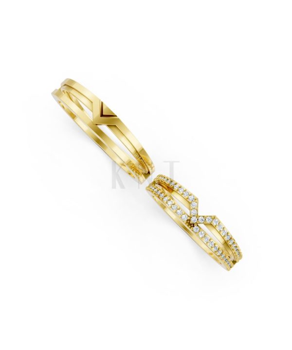 Nhẫn cưới K26 Vàng Gold thiết kế phá cách, sang trọng