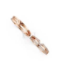 Nhẫn cưới K26 vàng hồng Rose Gold thiết kế đối xứng, phong cách, ấn tượng