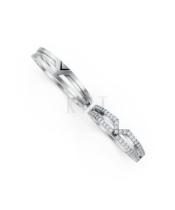 Nhẫn cưới K26 vàng trắng White Gold thiết kế trẻ trung, hiện đại