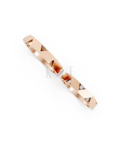 Nhẫn cưới K27 vàng hồng Rose Gold vàng đẹp, kiểu dáng trẻ trung, độc đáo