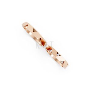 Nhẫn cưới K27 vàng hồng Rose Gold vàng đẹp, kiểu dáng trẻ trung, độc đáo