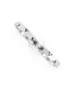 Nhẫn cưới K27 vàng trắng White Gold kiểu dáng cá tính, hiện đại