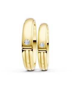 Nhẫn cưới kim cương A141 màu Vàng Gold vàng 10K/14K/18K/607 cao cấp, thanh lịch