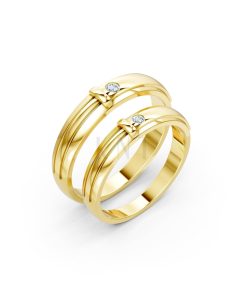 Nhẫn cưới kim cương A141 màu Vàng Gold thiết kế tinh tế, sang trọng