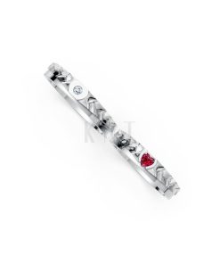 Nhẫn cưới kim cương F313 vàng trắng White Gold kiểu dáng cá tính, hiện đại