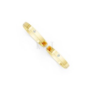 Nhẫn cưới kim cương TG5 Vàng Gold vàng 10K/14K/18K/607 cao cấp, thanh lịch