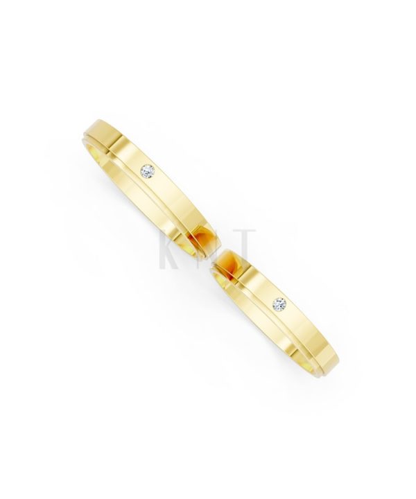 Nhẫn cưới kim cương TG5 Vàng Gold vàng 10K/14K/18K/607 cao cấp, thanh lịch