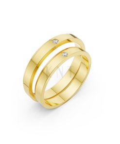 Nhẫn cưới kim cương TG5 Vàng Gold thiết kế tinh tế, sang trọng