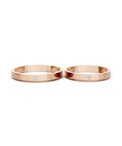 Nhẫn cưới kim cương TG5 vàng hồng Rose Gold thiết kế đối xứng, phong cách, ấn tượng