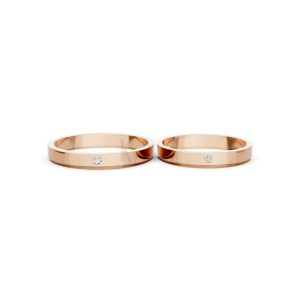 Nhẫn cưới kim cương TG5 vàng hồng Rose Gold thiết kế đối xứng, phong cách, ấn tượng