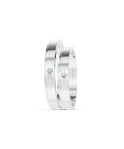 Nhẫn cưới kim cương TG5 vàng trắng White Gold vàng sáng, đường nét sắc sảo, tinh tế