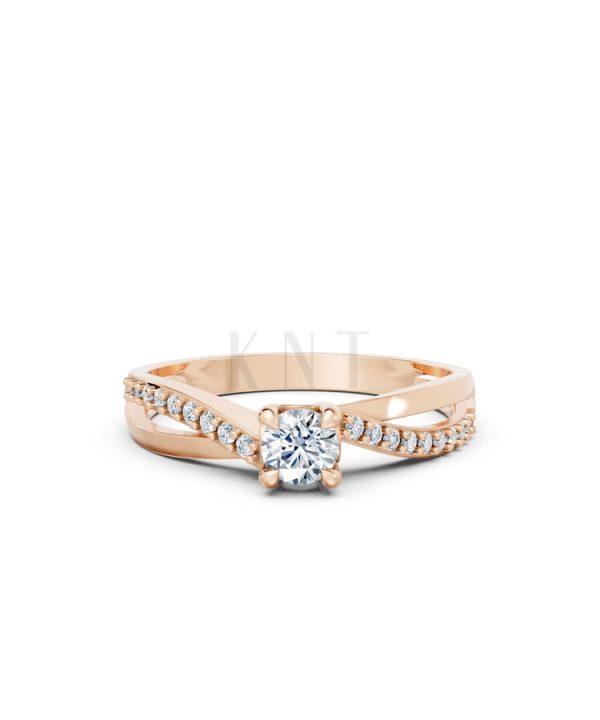 NHẪN ĐÍNH HÔN – R7 vàng hồng Rose Gold thiết kế đối xứng, phong cách, ấn tượng