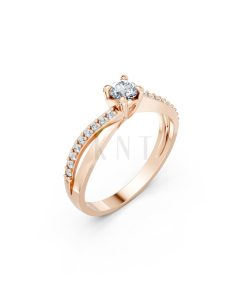 NHẪN ĐÍNH HÔN – R7 vàng hồng Rose Gold họa tiết ấn tượng, cá tính