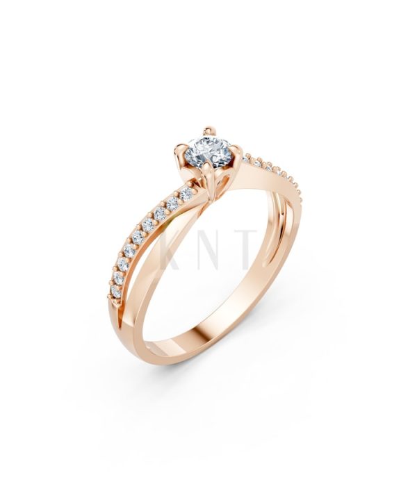 NHẪN ĐÍNH HÔN – R7 vàng hồng Rose Gold họa tiết ấn tượng, cá tính