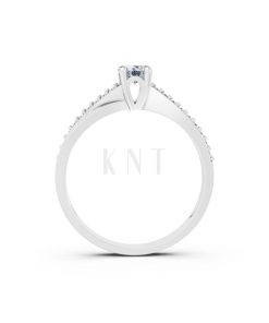 NHẪN ĐÍNH HÔN – R7 vàng trắng White Gold kiểu dáng cá tính, hiện đại