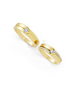 Nhẫn cưới S13 Vàng Gold vàng 10K/14K/18K/607 cao cấp, thanh lịch