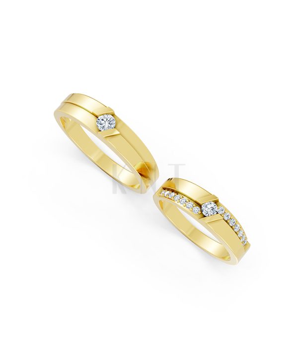 Nhẫn cưới S13 Vàng Gold vàng 10K/14K/18K/607 cao cấp, thanh lịch