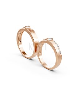 Nhẫn cưới S13 vàng hồng Rose Gold phong cách trẻ trung, nổi bật