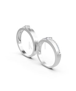 Nhẫn cưới S13 vàng trắng White Gold vàng sáng, đường nét sắc sảo, tinh tế