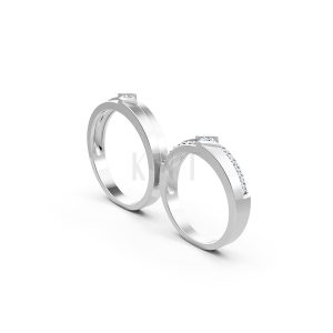 Nhẫn cưới S13 vàng trắng White Gold vàng sáng, đường nét sắc sảo, tinh tế