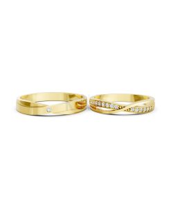 Nhẫn cưới S141 Vàng Gold vàng 10K/14K/18K/607 cao cấp, thanh lịch