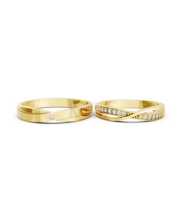 Nhẫn cưới S141 Vàng Gold vàng 10K/14K/18K/607 cao cấp, thanh lịch