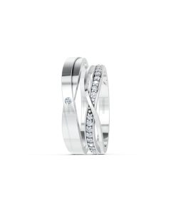 Nhẫn cưới S141 vàng trắng White Gold vàng sáng, đường nét sắc sảo, tinh tế