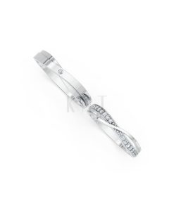 Nhẫn cưới S141 vàng trắng White Gold thiết kế trẻ trung, hiện đại